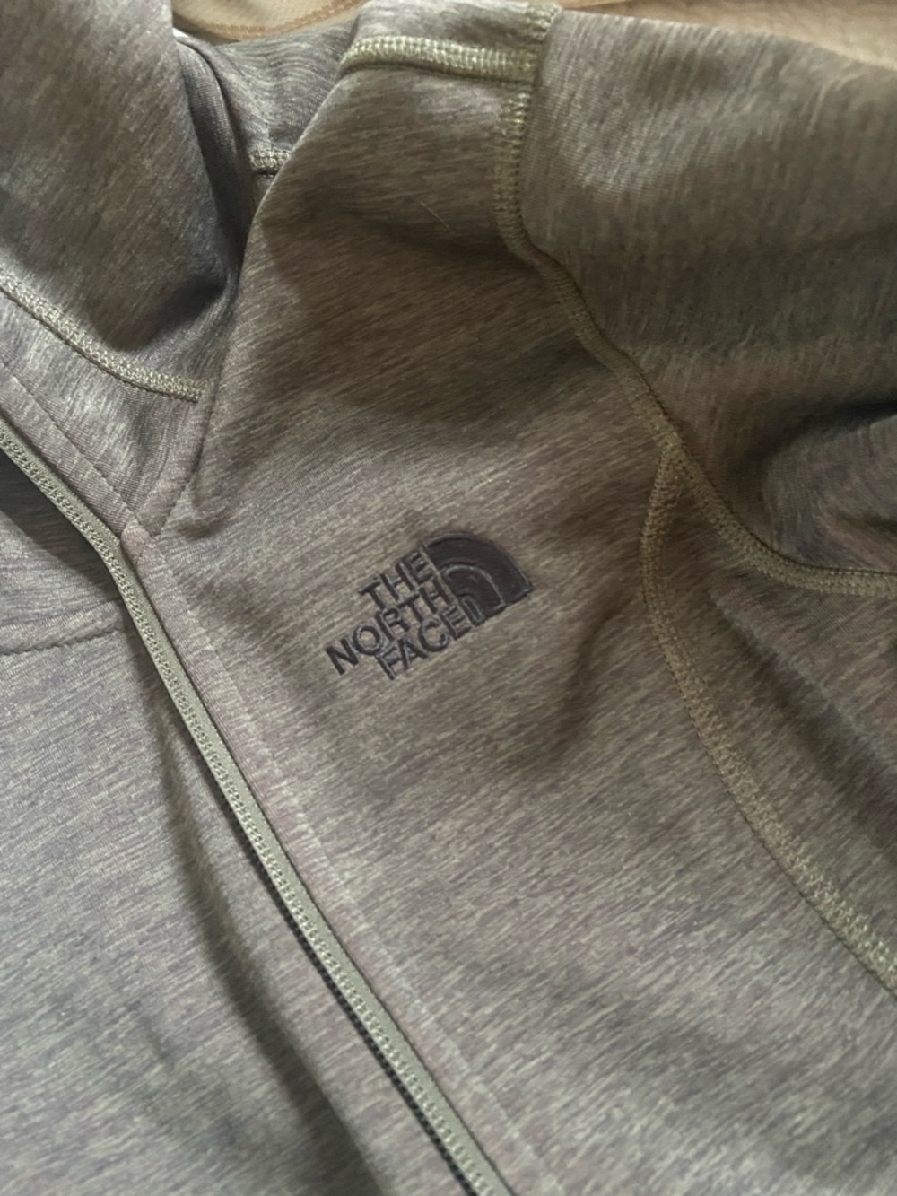 The North Face Olive Heather Full Zip Jacket